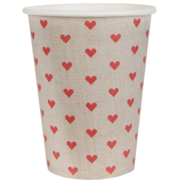 Gobelet En Carton Avec Coeur Rouge X 10 Pi Ces