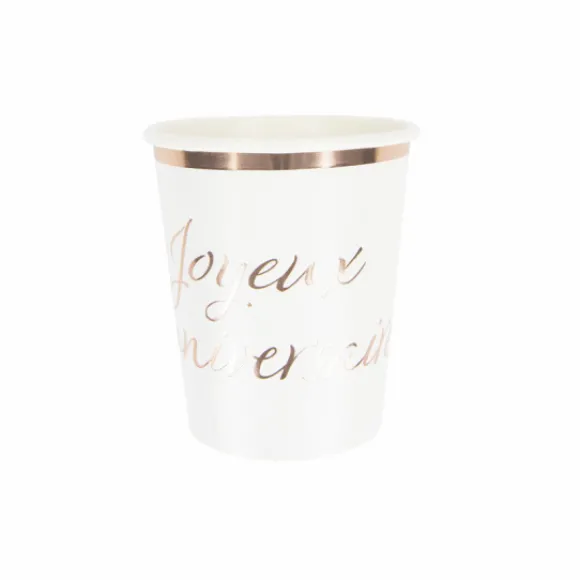 Gobelet En Carton Joyeux Anniversaire Rose Gold 200Ml