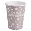 Gobelet En Carton Joyeux Anniversaire Taupe X 10 Pi Ces