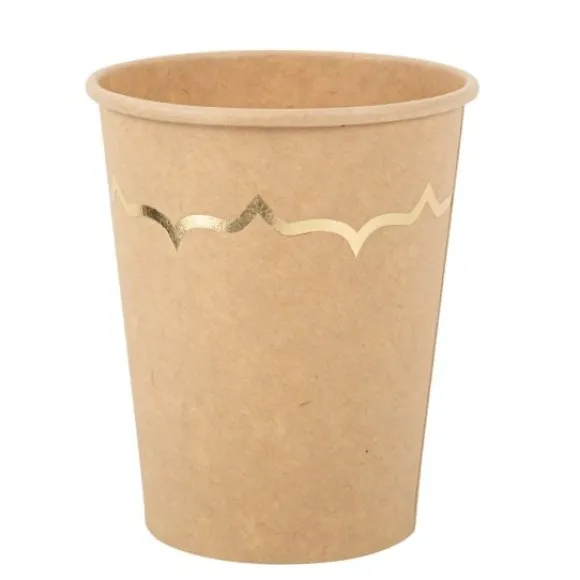 Gobelet En Carton Kraft Liser Or X 8