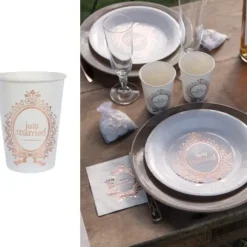 Gobelet En Carton Rose Gold Just Married X 10 Pi Ces