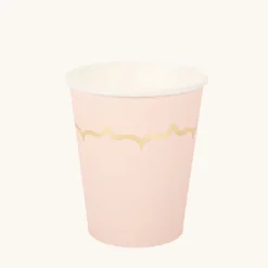 Gobelet En Carton Rose Liser Or X 8