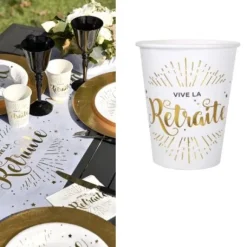 Gobelet En Carton Vive La Retraite X 10 Pi Ces