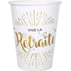 Gobelet En Carton Vive La Retraite X 10 Pi Ces
