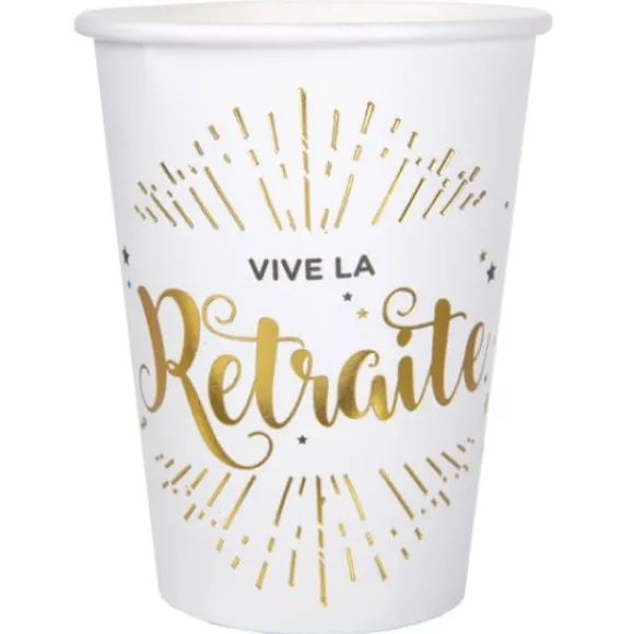 Gobelet En Carton Vive La Retraite X 10 Pi Ces
