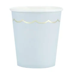 Gobelet Festonn S 200 Ml Bleu Pastel Et Or X 8 Pi Ces