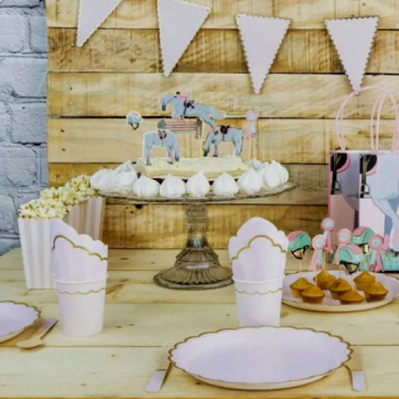 Gobelet Festonn S 200 Ml Rose Pastel Et Or X 8 Pi Ces