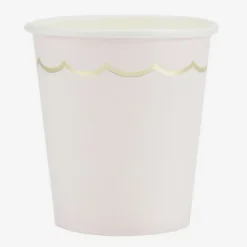 Gobelet Festonn S 200 Ml Rose Pastel Et Or X 8 Pi Ces