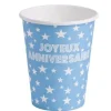 Gobelet Jetable En Carton Joyeux Anniversaire Turquoise X 10 Pi Ces