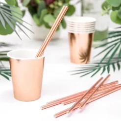 Gobelet Rose Gold Paillet En Carton X10 Pi Ces