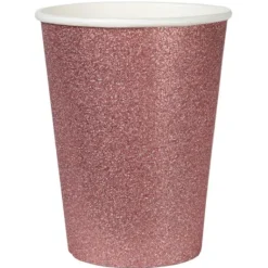 Gobelet Rose Gold Paillet En Carton X10 Pi Ces