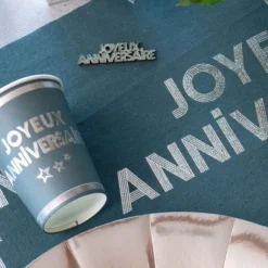 Gobelets En Carton Joyeux Anniversaire Bleu Canard 27 Cl X10 Pi Ces