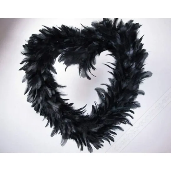Grand Coeur En Plume Noire