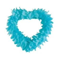 Grand Coeur En Plume Turquoise