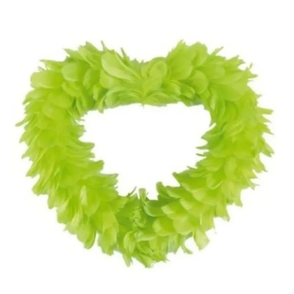 Grand Coeur En Plume Vert Anis
