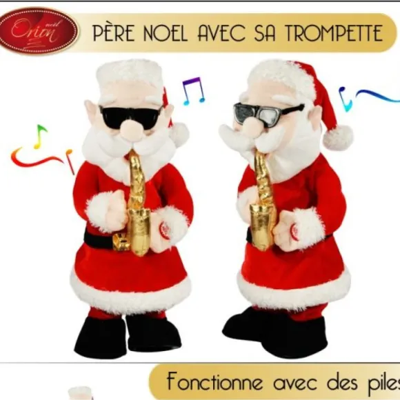 Grand Pere Noel Automate Musicale Avec Trompette