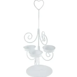 Grand Porte Bougie Coeur Blanc