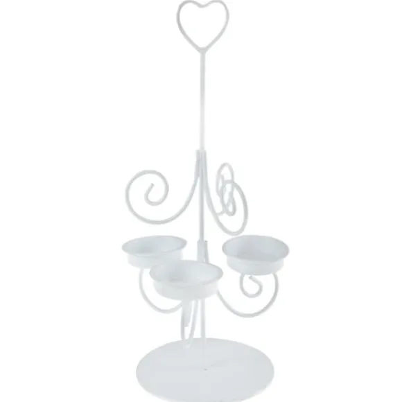 Grand Porte Bougie Coeur Blanc