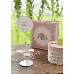 Grand Porte Bougie Coeur Blanc