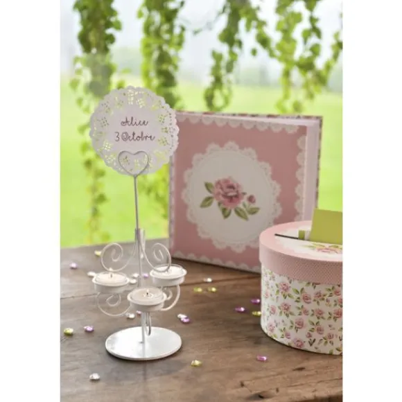 Grand Porte Bougie Coeur Blanc