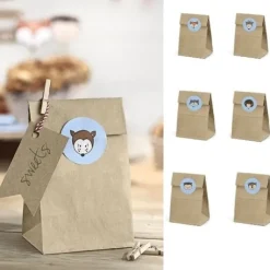 Grand Sac Cadeau Kraft Woodland X 6 Pi Ces
