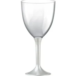 Grand Verre Eau Plastique Nacr Blanc X 20