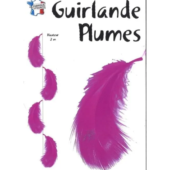 Grande Guirlande De Plume Fuchsia Verticale