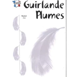 Grande Guirlande De Plume Blanche Verticale