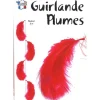 Grande Guirlande De Plume Rouge Verticale