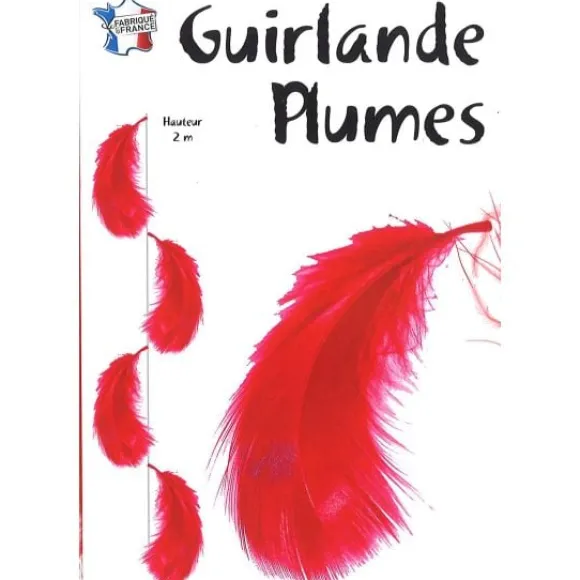 Grande Guirlande De Plume Rouge Verticale