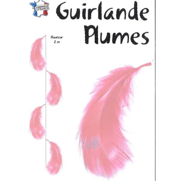 Grande Guirlande De Plume Rose Verticale