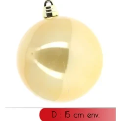 Grosse Boule De Noel En Verre Or 15Cm