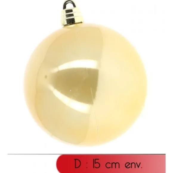 Grosse Boule De Noel En Verre Or 15Cm