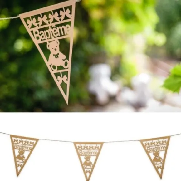 Guirlande Bapt Me Kraft Ourson