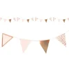 Guirlande De 16 Fanions En Papier Rose Gold