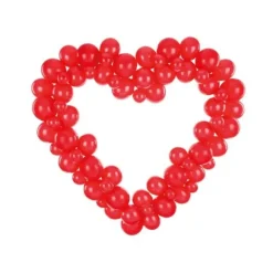 Guirlande De Ballons Avec Cadre En Forme De Coeur Rouge