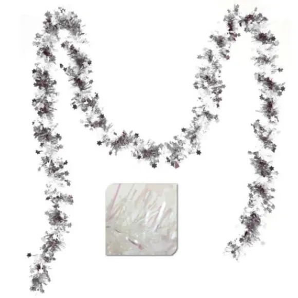 Guirlande De Noel Etoile Blanc / Argent