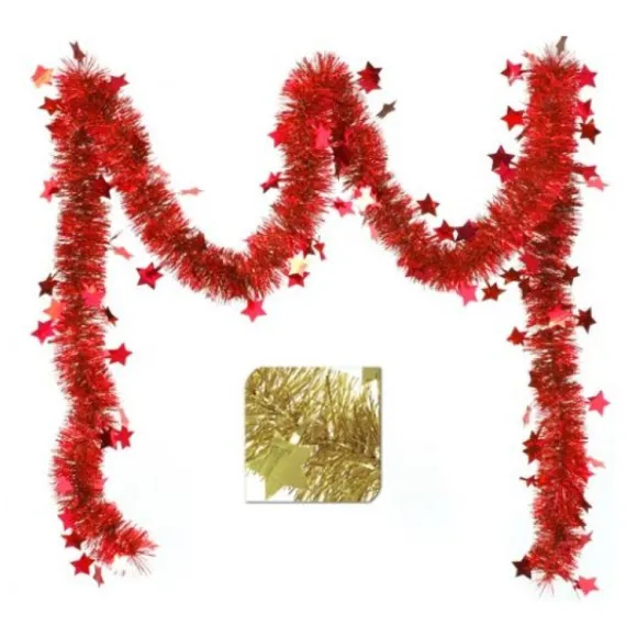 Guirlande De Noel Etoile Rouge / Or