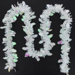 Guirlande De Noel Feuille De Houx Blanc