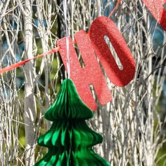 Guirlande De Noel Hohoho Paillet Rouge