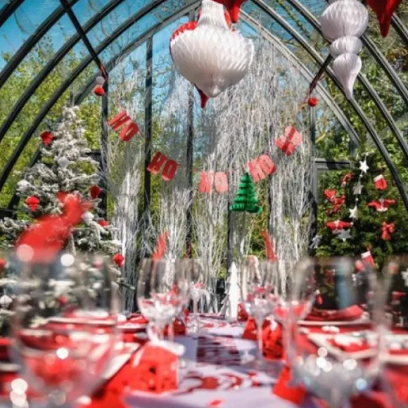 Guirlande De Noel Hohoho Paillet Rouge