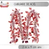 Guirlande De Noel Houx Blanc Et Rouge