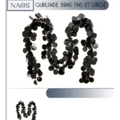 Guirlande De Noel Pastille Ronde Large Noire