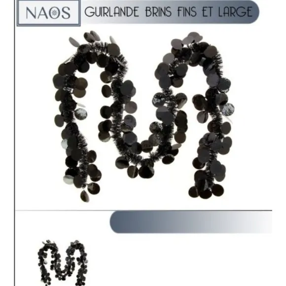 Guirlande De Noel Pastille Ronde Large Noire