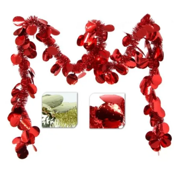 Guirlande De Noel Pastille Ronde Rouge / Or