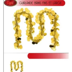 Guirlande De Noel Pastille Ronde Large Or
