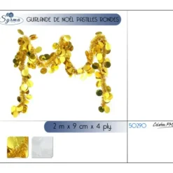 Guirlande De Noel Pastille Ronde Or