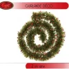 Guirlande De Noel Vert Nature Avec Etoile Rouge