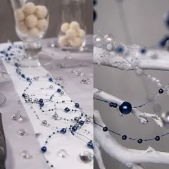 Guirlande De Perle Decorative Bleu Marine
