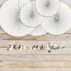 Guirlande De Salle Joyeux Fetes Or 3M